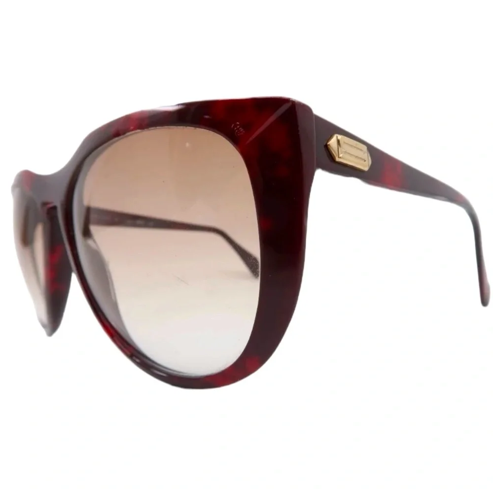 1970’s Oversized Silhouette Austria Sunglasses in Deep Burgundy Brown,  Mod 3076